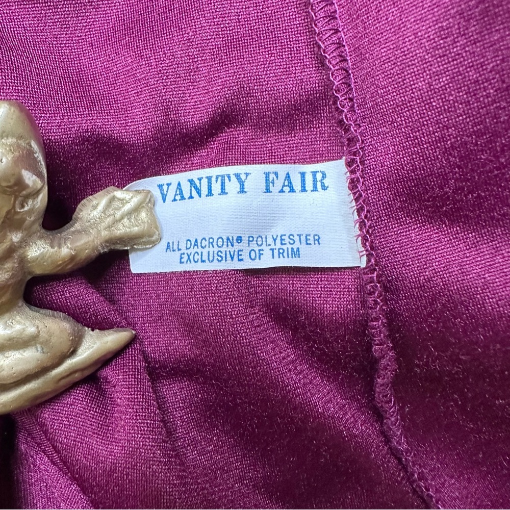 Vintage Vanity Fair Sz Lg Velour Robe Sleepwear Long Gown Pockets Velvet EUC - Picture 8 of 13